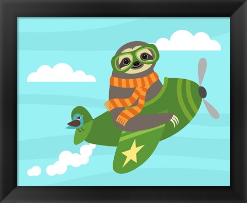 Framed Airborne Sloth Print