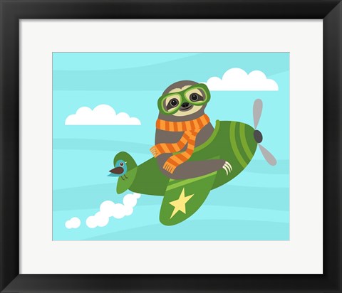 Framed Airborne Sloth Print