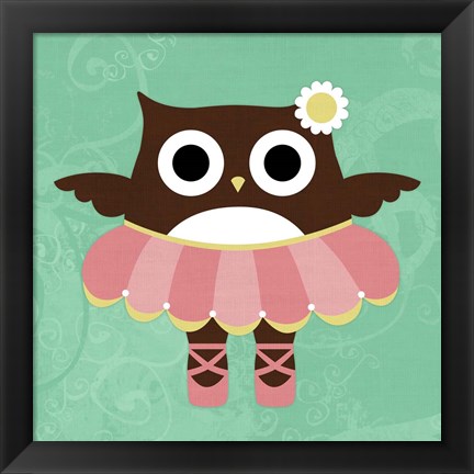 Framed Ballerina Owl Print