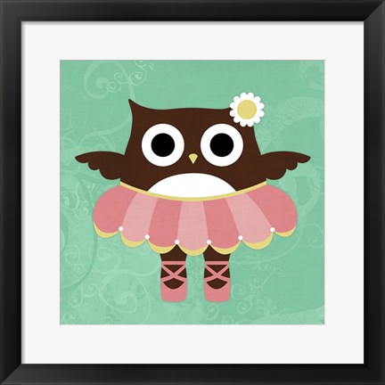 Framed Ballerina Owl Print