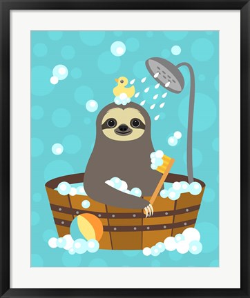 Framed Bathing Sloth Print