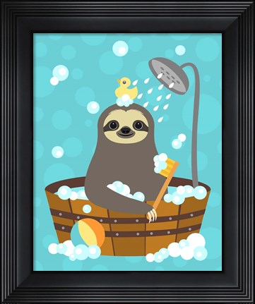 Framed Bathing Sloth Print