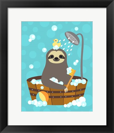 Framed Bathing Sloth Print