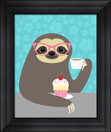 Framed Diva Sloth Print