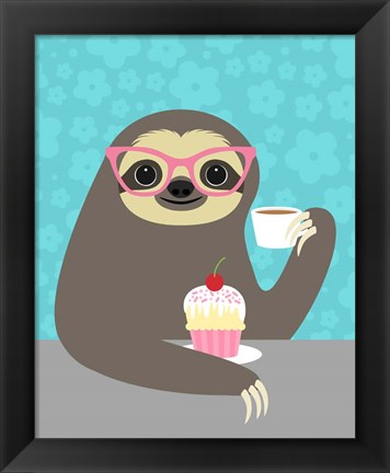 Framed Diva Sloth Print