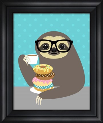 Framed Snacking Sloth Print