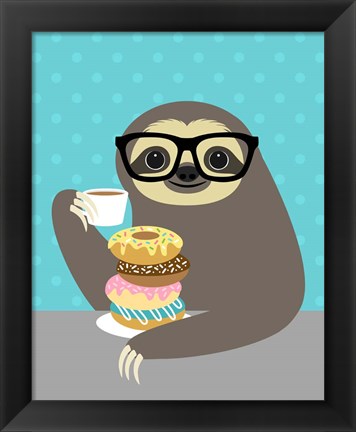 Framed Snacking Sloth Print