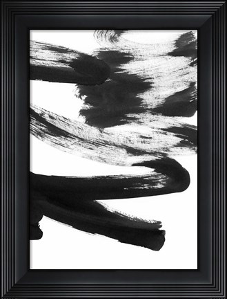 Framed Black and White Strokes 5 Print
