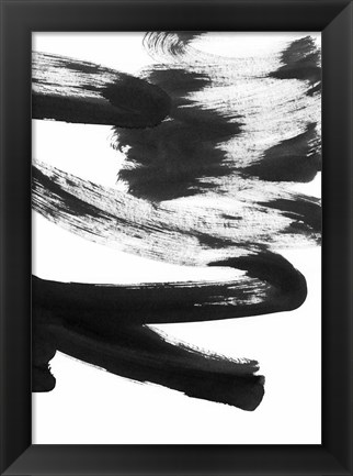 Framed Black and White Strokes 5 Print