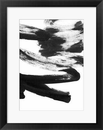 Framed Black and White Strokes 5 Print