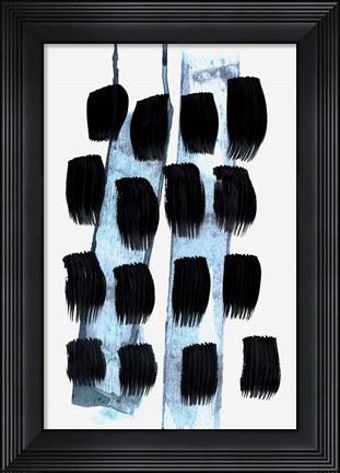 Framed Black White Blue Print