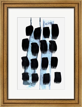 Framed Black White Blue Print
