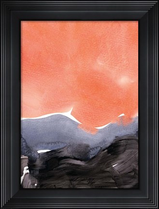 Framed Orange Blue Graphite Print