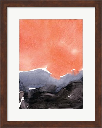 Framed Orange Blue Graphite Print