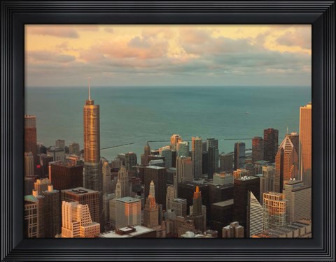 Framed Sunset in Chicago Print