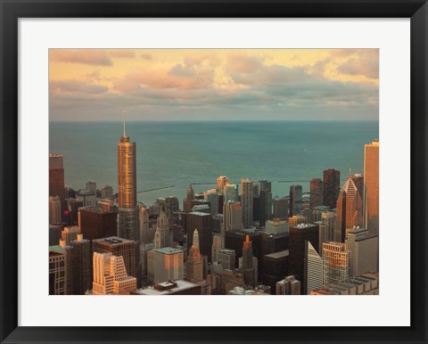 Framed Sunset in Chicago Print