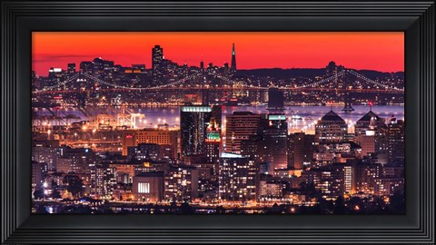 Framed Oakland SF Twilight Print