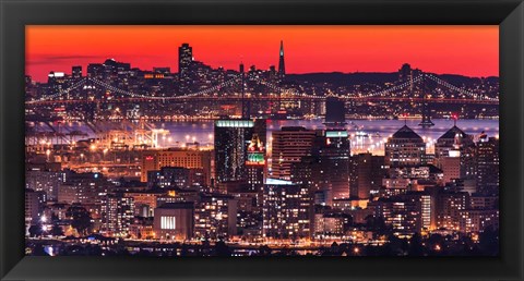 Framed Oakland SF Twilight Print