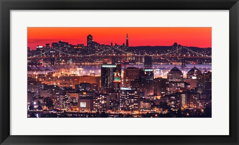 Framed Oakland SF Twilight Print