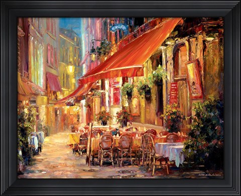Framed Cafe in Light Print