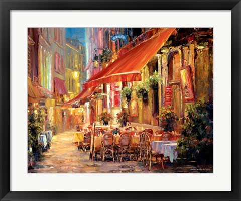 Framed Cafe in Light Print