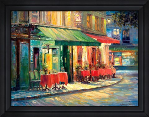 Framed Red &amp; Green Cafe Print