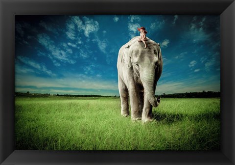 Framed Elephant Carry Me Print