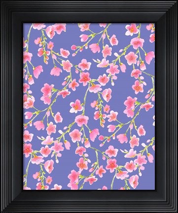 Framed Cherry Blossom Blue Print