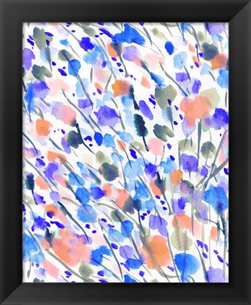 Framed Wild Nature Blue Print