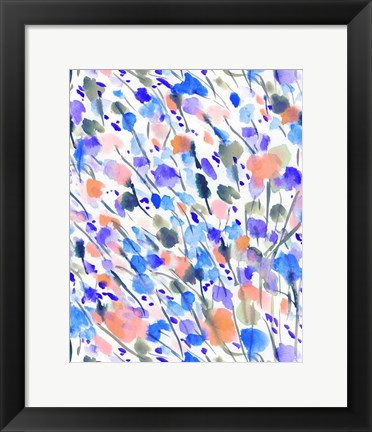 Framed Wild Nature Blue Print