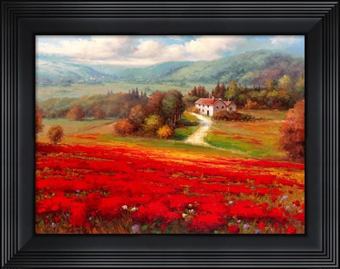Framed Poppy Fields Afar Print