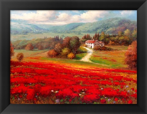 Framed Poppy Fields Afar Print