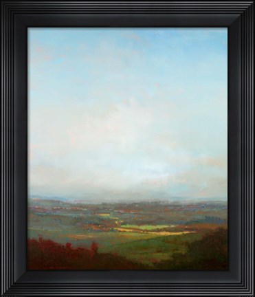 Framed Green Valley Below Print