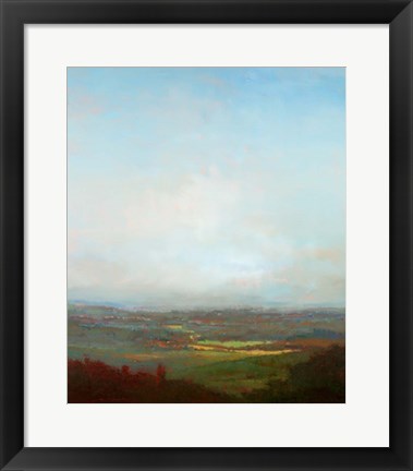 Framed Green Valley Below Print