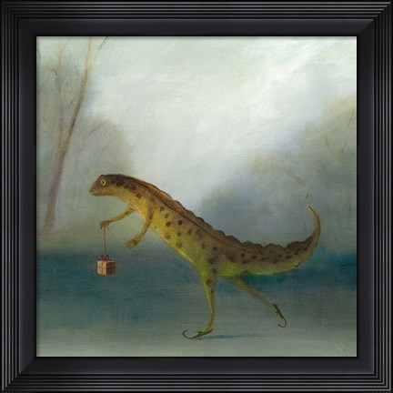 Framed Yuletide Newt Print