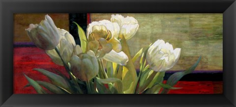 Framed Tulips with Red Print