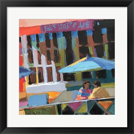 Framed Bus Stop Cafe Print