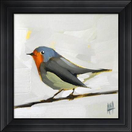 Framed Robin on Wire Print