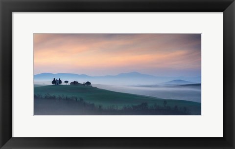 Framed Capella di Vitaleta at Dawn - Tuscany I Print