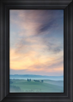 Framed Capella di Vitaleta at Dawn - Tuscany II Print