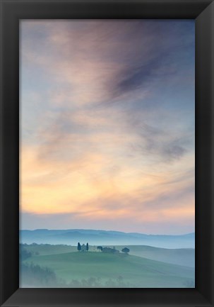 Framed Capella di Vitaleta at Dawn - Tuscany II Print