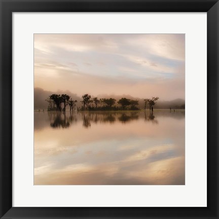 Framed Dawn Mist on the Amazon Print