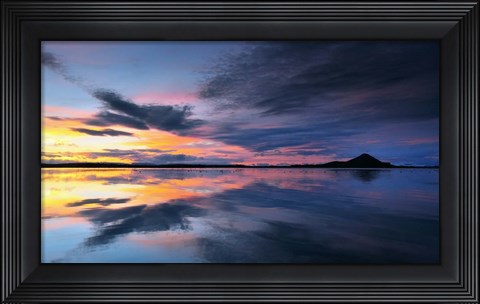 Framed Lake Myvatn Reflections Print