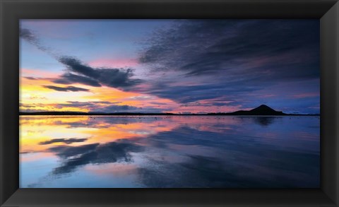 Framed Lake Myvatn Reflections Print