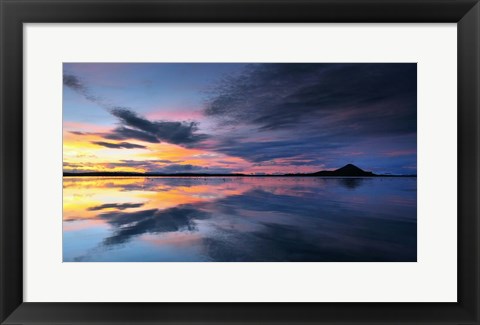 Framed Lake Myvatn Reflections Print