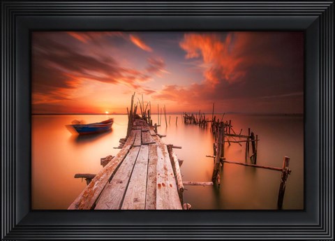 Framed Red Sunset at Carrasqueira, Alentejo Print