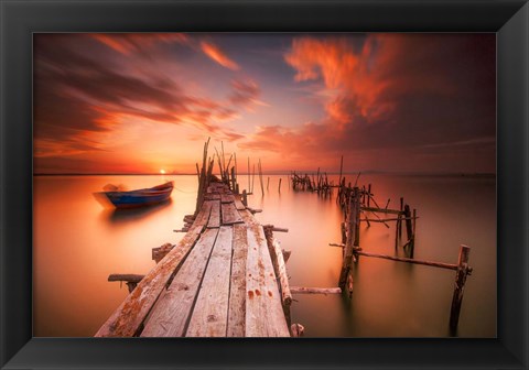 Framed Red Sunset at Carrasqueira, Alentejo Print