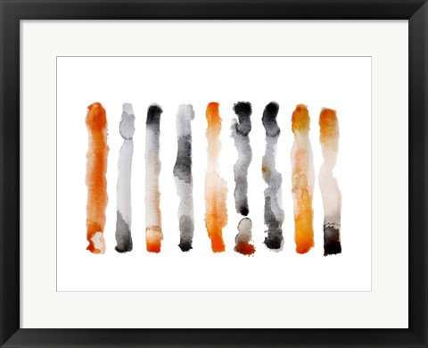 Framed Orange and Black Print