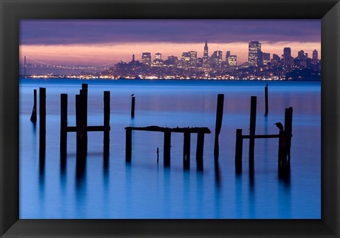 Framed Bay Pilings - Sausalito Print