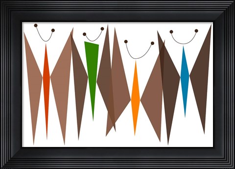 Framed Butterflies - Browns Print